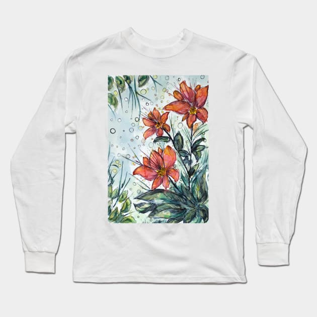 Blossoming Flowers Long Sleeve T-Shirt by ZeichenbloQ